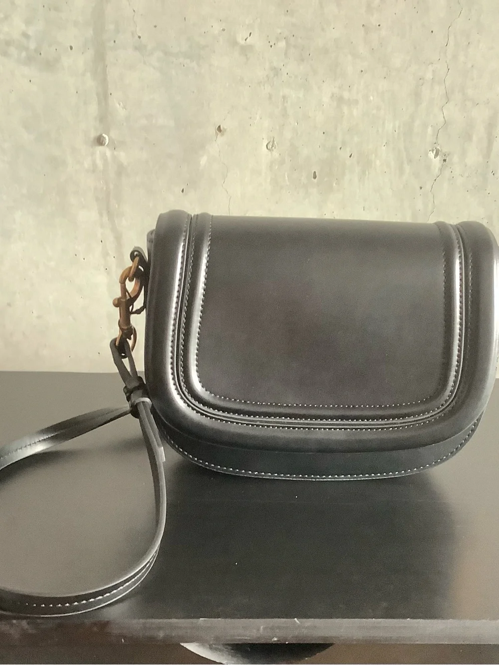 Zara Black Crossbody Saddle Bag - Picture 7 of 13